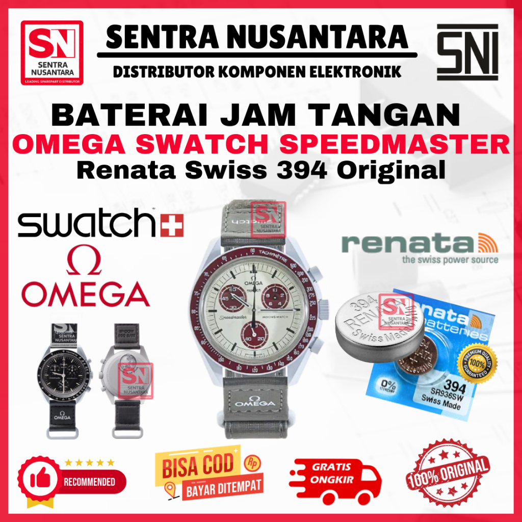 BATERAI JAM TANGAN OMEGA SWATCH SPEEDMASTER ORIGINAL RENATA 394 | BATTERY OMEGA SWATCH RENATA SR936S