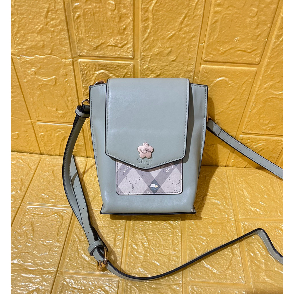 Preloved En-Ji Geura Mint Wallet / Tas Dompet Enji / Tas Wanita