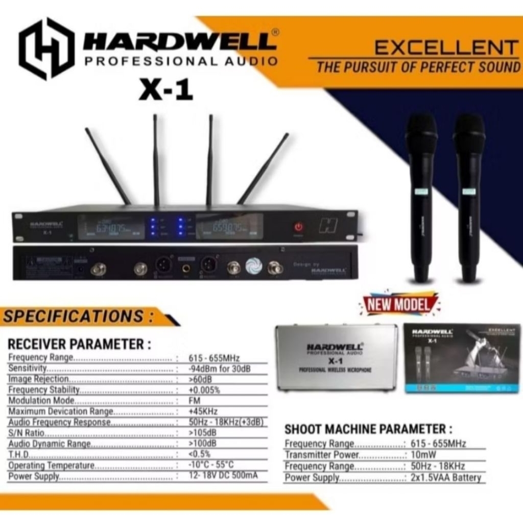 Mic wireless HARDWELL X1 microphone original bonus busa mic 2pics