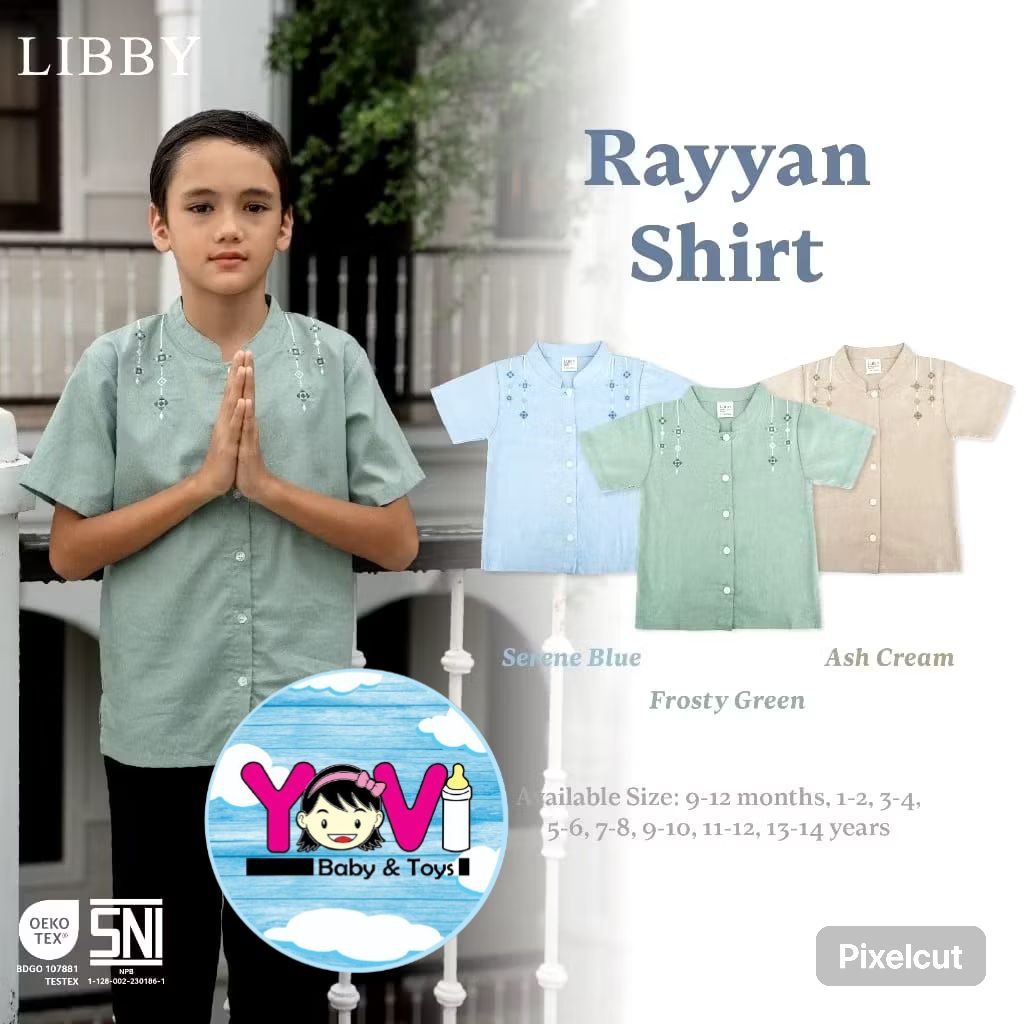 TERBARU LIBBY RAYYA COLECTION RAYYAN SHIRT / BAJU KOKO ANAK 9 BULAN - 14 TAHUN