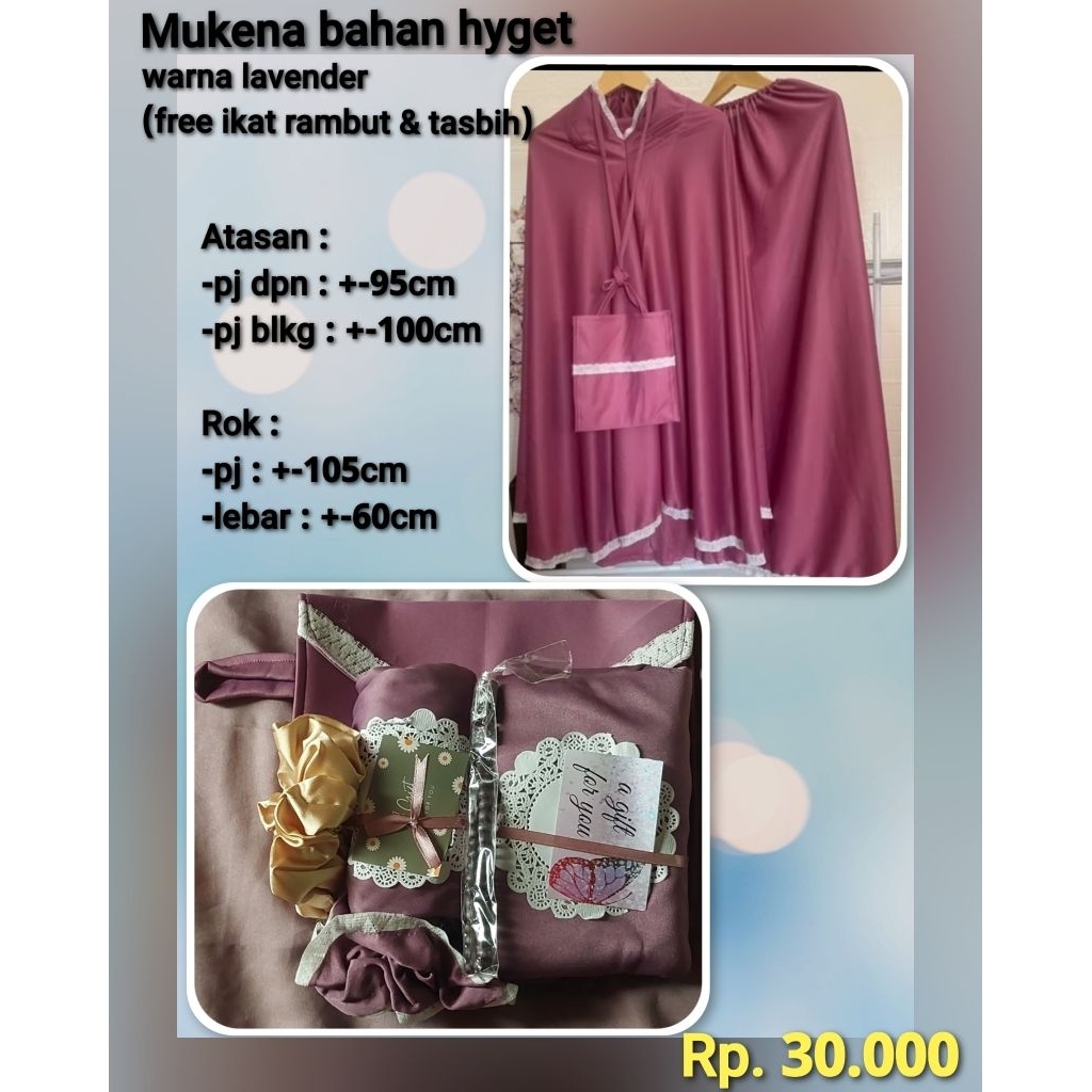 Mukena Dewasa Hyget Warna Lavender