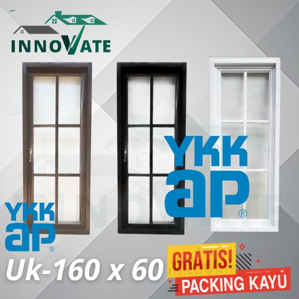 jendela aluminium YKK 160x60 free packing kayu