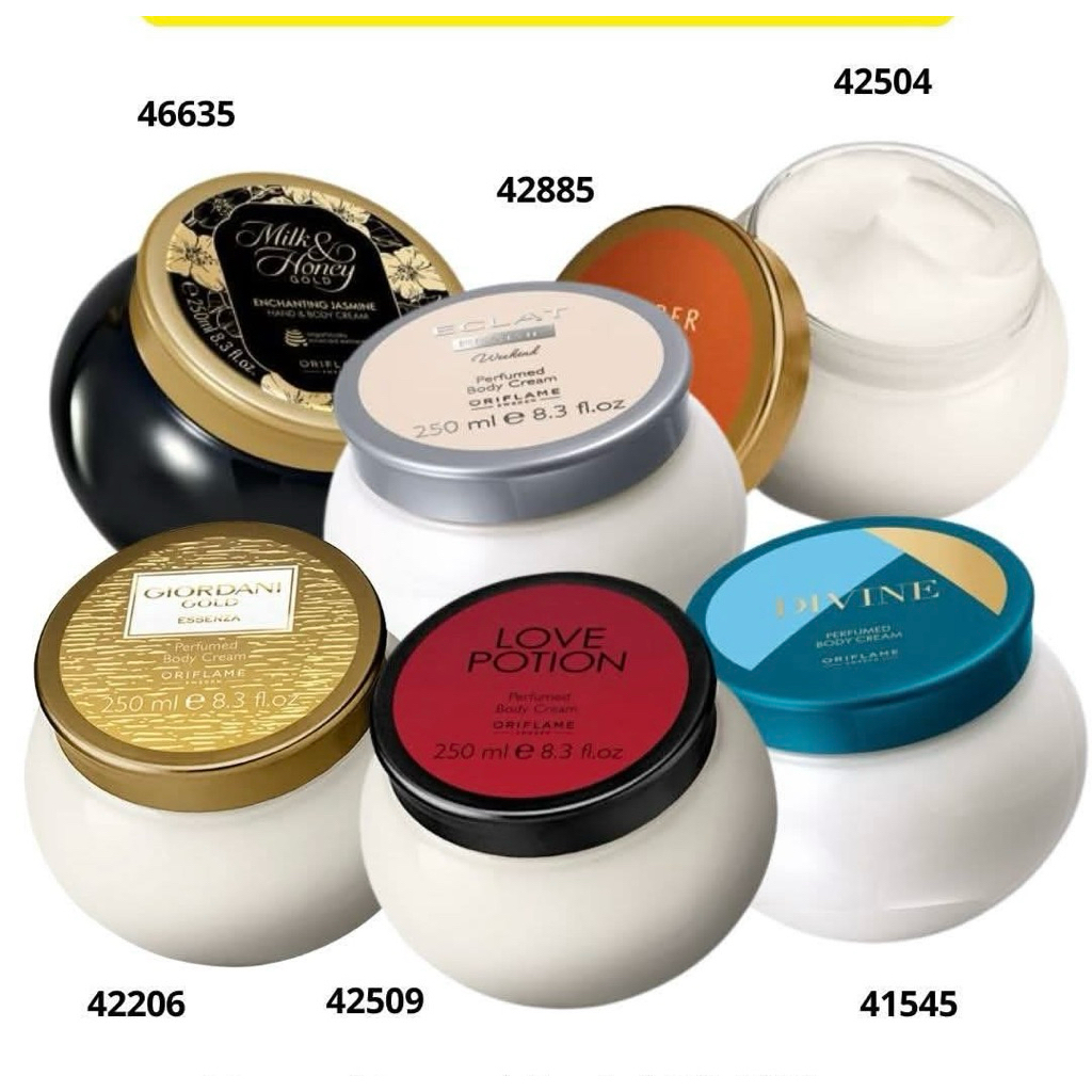 Body cream perfumed Oriflame Giordani gold esenza love potion