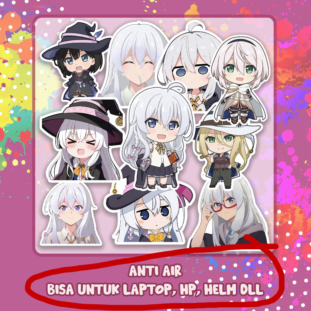Stiker Elaina Majo No Tabitabi Wandering Witch, Sticker Lucu Murah