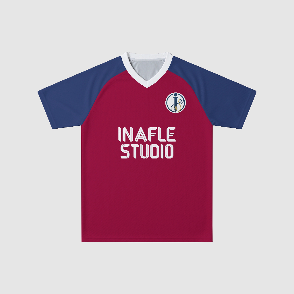 Mockup Jersey Lengan Pendek Raglan V-neck CDR HD