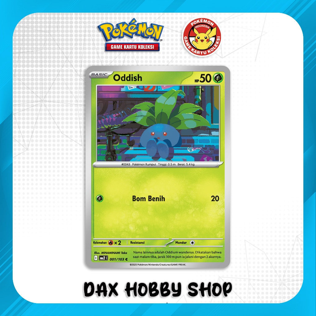 Oddish - 001/103 - Kobaran Biru (MA2) - Pokemon TCG Indonesia