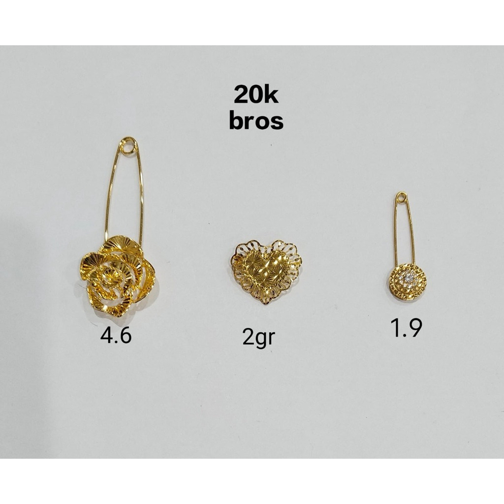 bros bross bunga love bulat simple elegant emas asli kadar 875