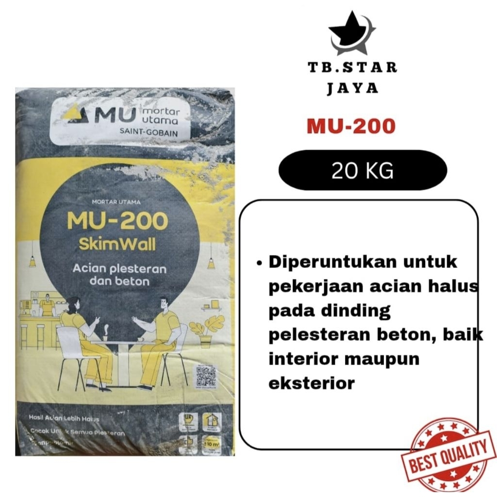 MU 200 SkimWall / Acian mu 200/ Mortar Utama 20 Kg