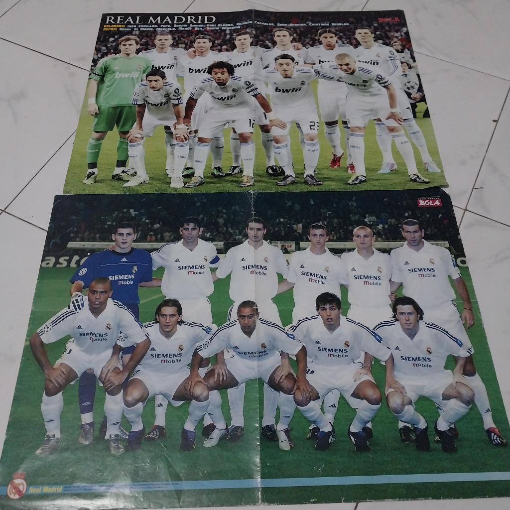 Sepaket 13pcs Poster Real Madrid Cabutan Tabloid Bola Edisi Poster