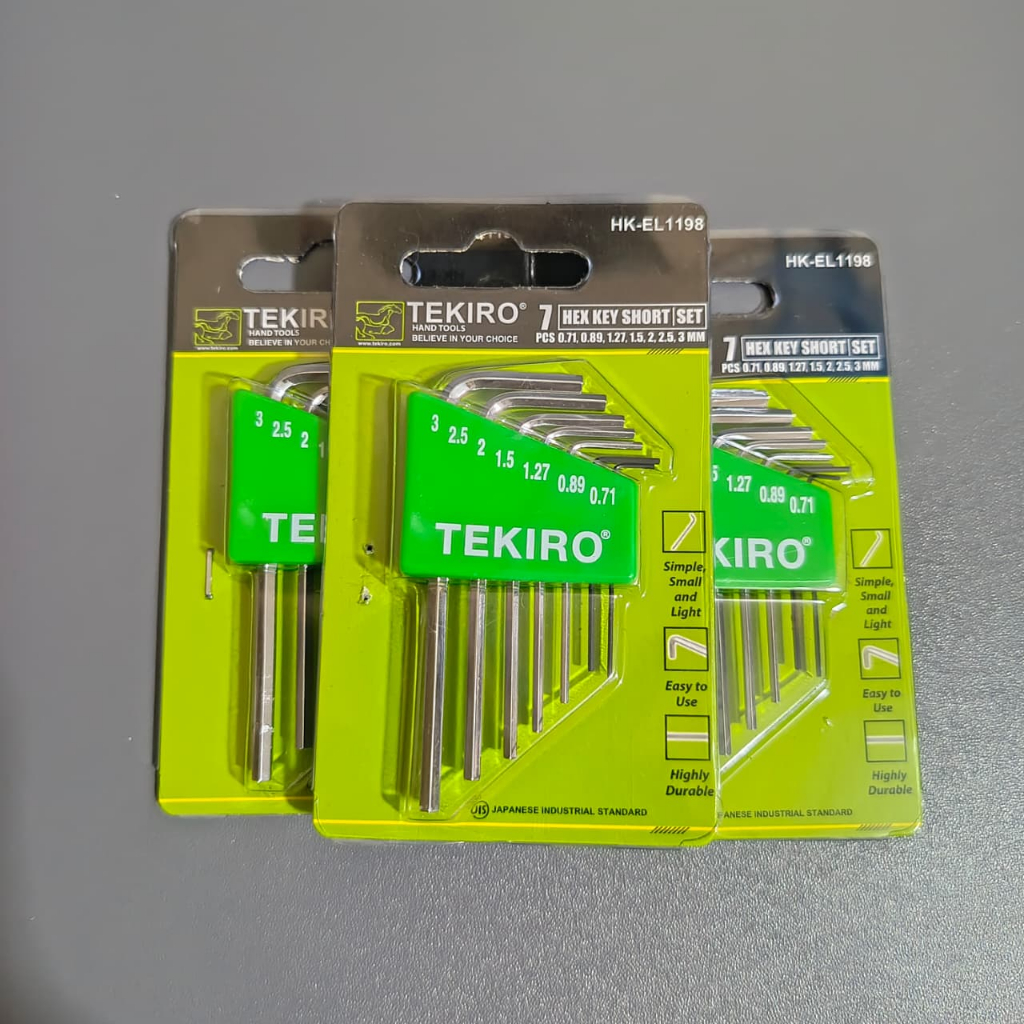 kunci l tekiro 7 pcs Hex Key Short / kunci l tekiro set lengkap Original