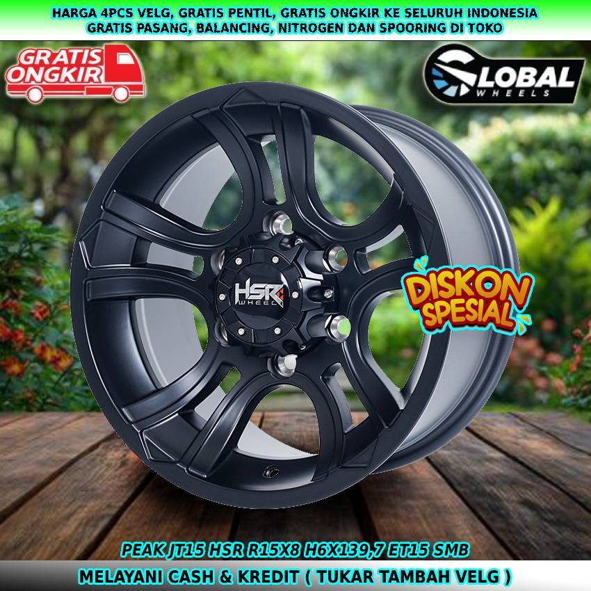 Velg R15 lebar 8 velg mobil Hiace| Hardtop| Blazer| Terrano| Dmax| dll velg hsr peak R15