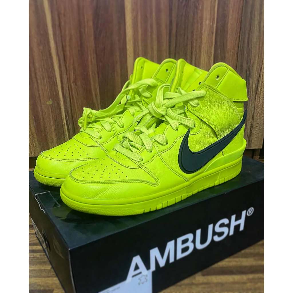 (PRELOVED NEW) Nike Dunk Hi / Ambush Flash Lime
