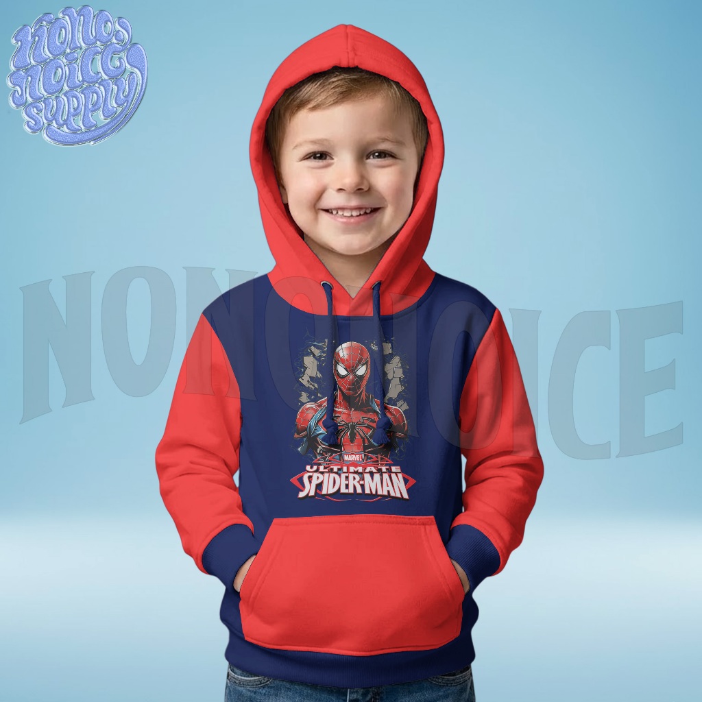 Jaket Hoodie Anak Spiderman / Hoodie Sweater Anak Marvel Ultimate Spiderman