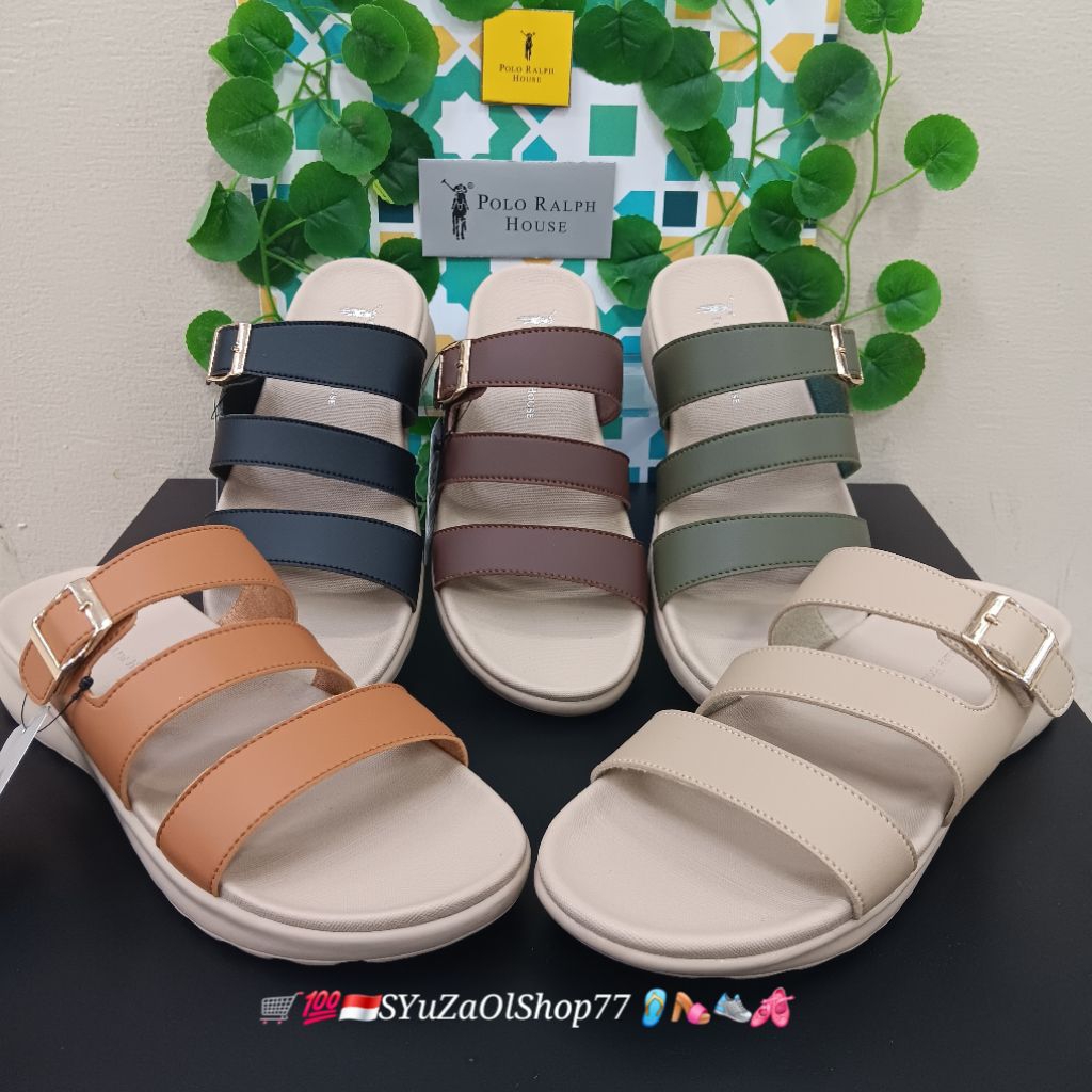 [Bisa COD/100% Original/Art KD 02] Sandal Wanita POLO RALPH HOUSE/Sandal Wanita/Sandal Slide Wanita/