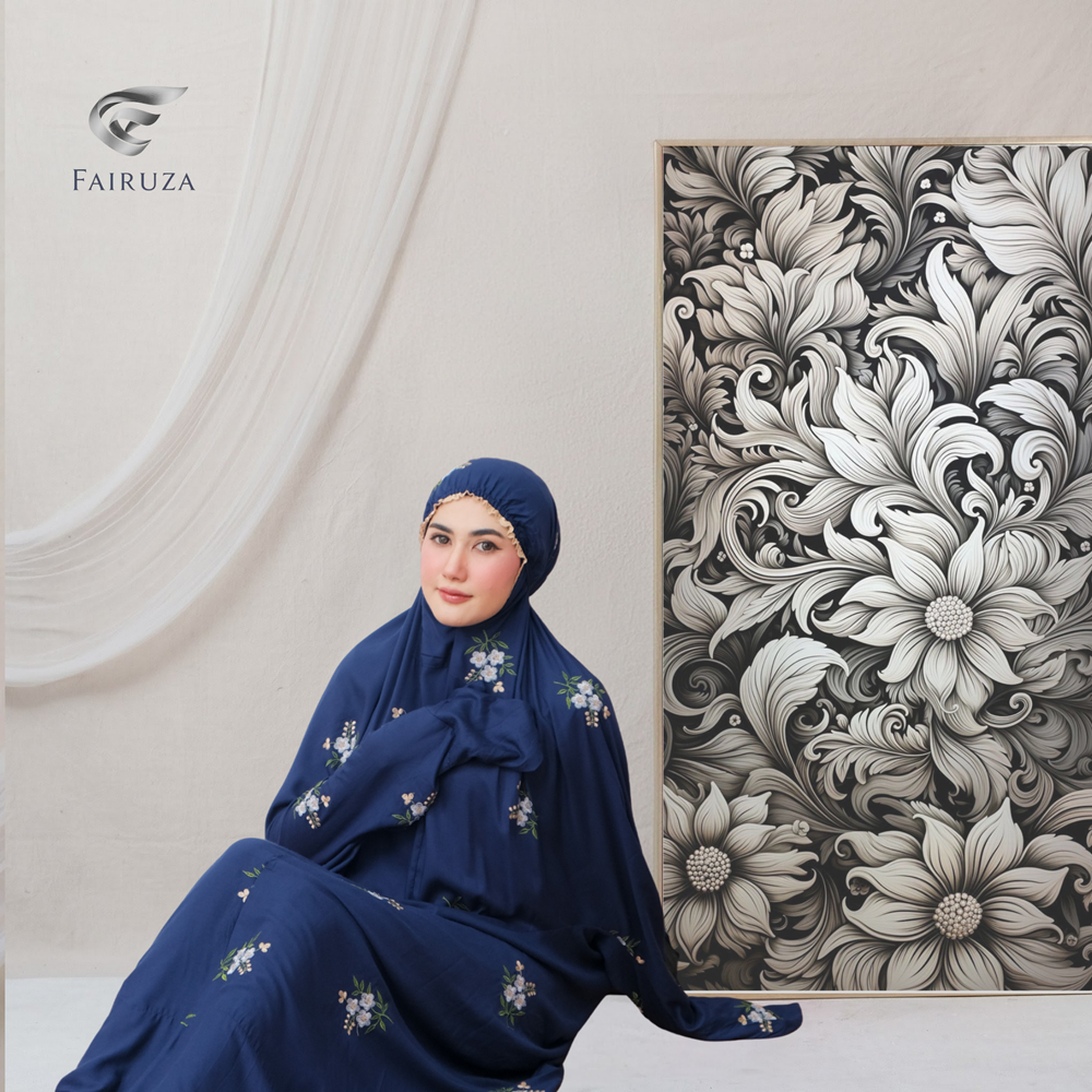 FAIRUZA - Mukena Terusan Dewasa Bordir Syaiba Mukena Katun Rayon