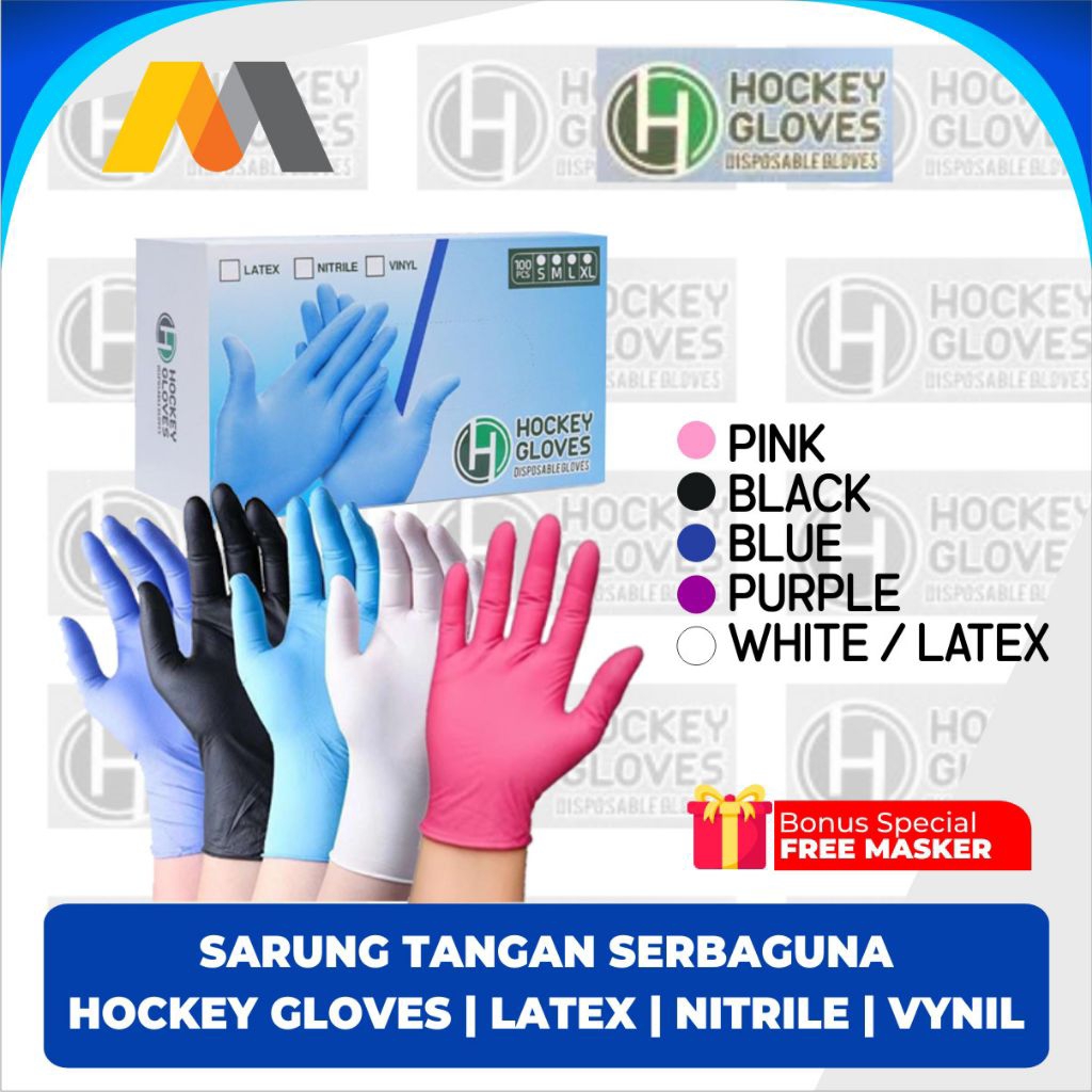 Nitrile Hitam HOCKEY BLACK Nitrile Warna / Nitril HITAM Premium Untuk Makanan / Food Grade / Free Po