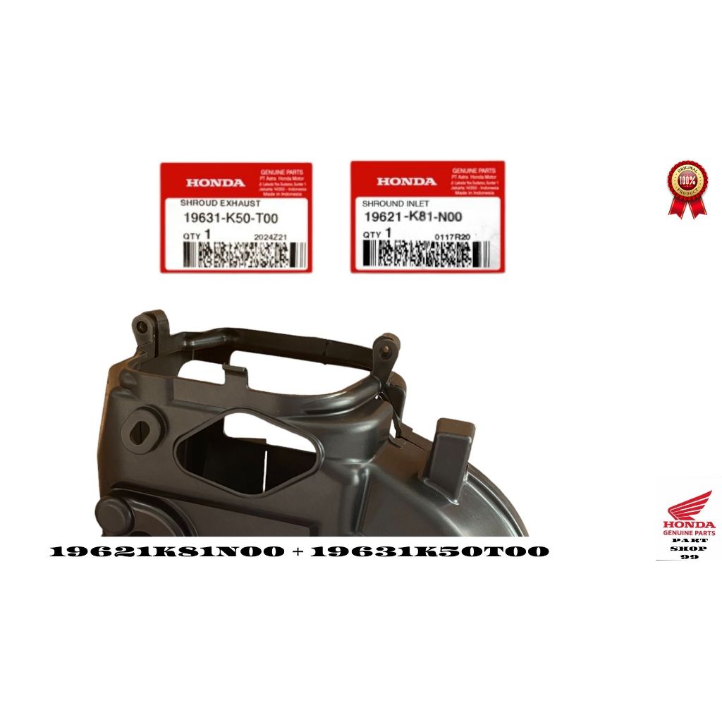ORI Tutup mesin beat esp Shroud Inlet + Shroud, Exhaust 19621K81N00 + 19631K50T00 1set atas bawah