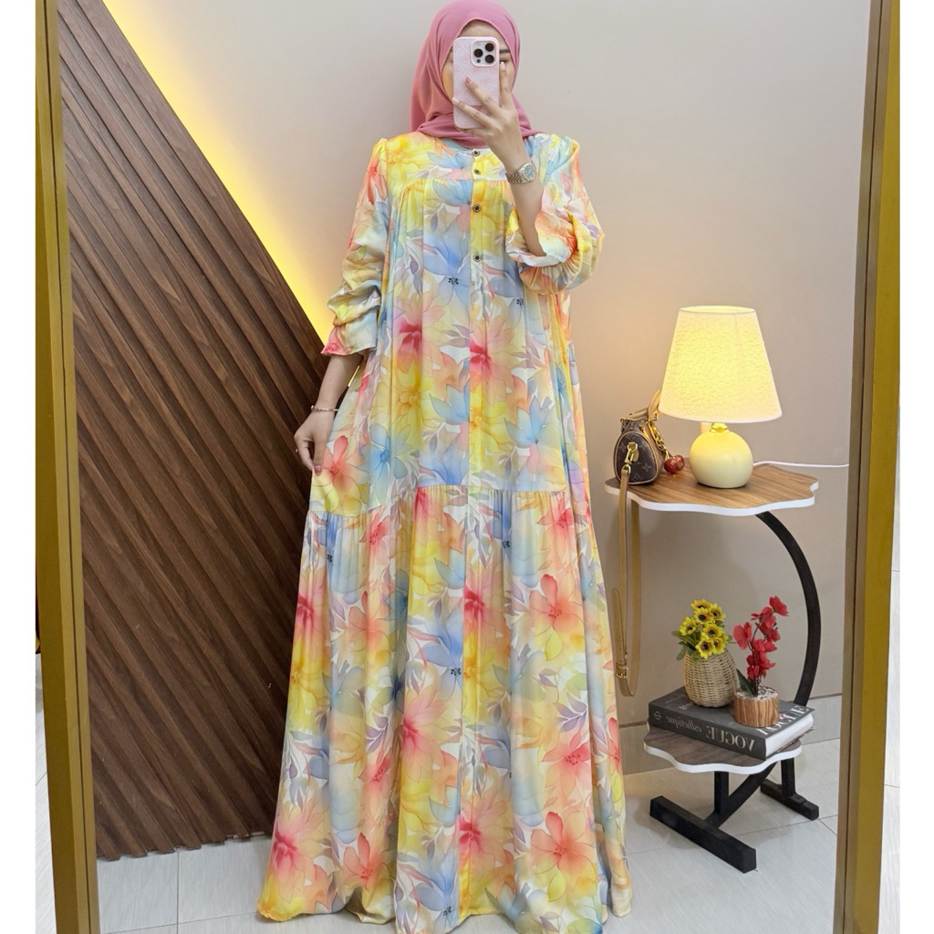Candy Outfitku - Rosella Gamis Rayon Diamond Jumbo LD 120 Adem Lembut Daily Dress Nyaman Busui