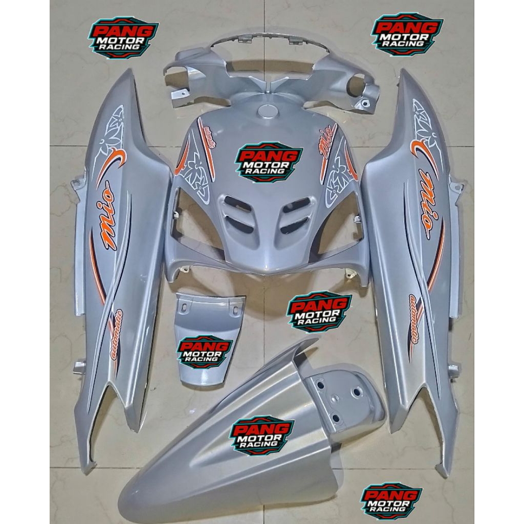 Body Set MIO SPORTY SILVER STRIPING CUSTOM Body fulset Mio lama Silver