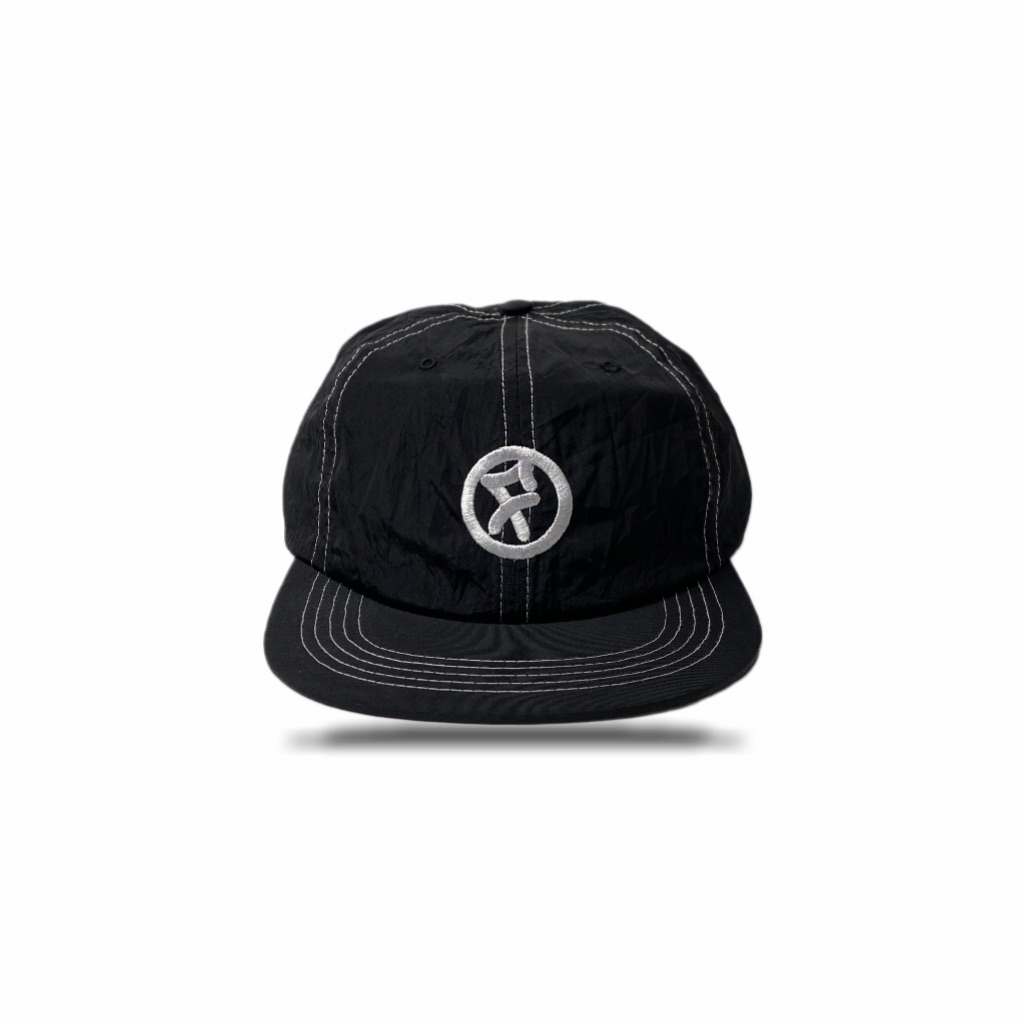 Topi 6 Panel - Flut Worldwide F Logo Six Panel Nylon Caps Black