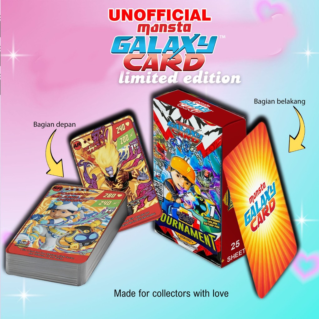 UNOFFICIAL KARTU/KAD BOBOIBOY PEK TOURNAMENT  (MGC) PREMIUM 25 SHEET