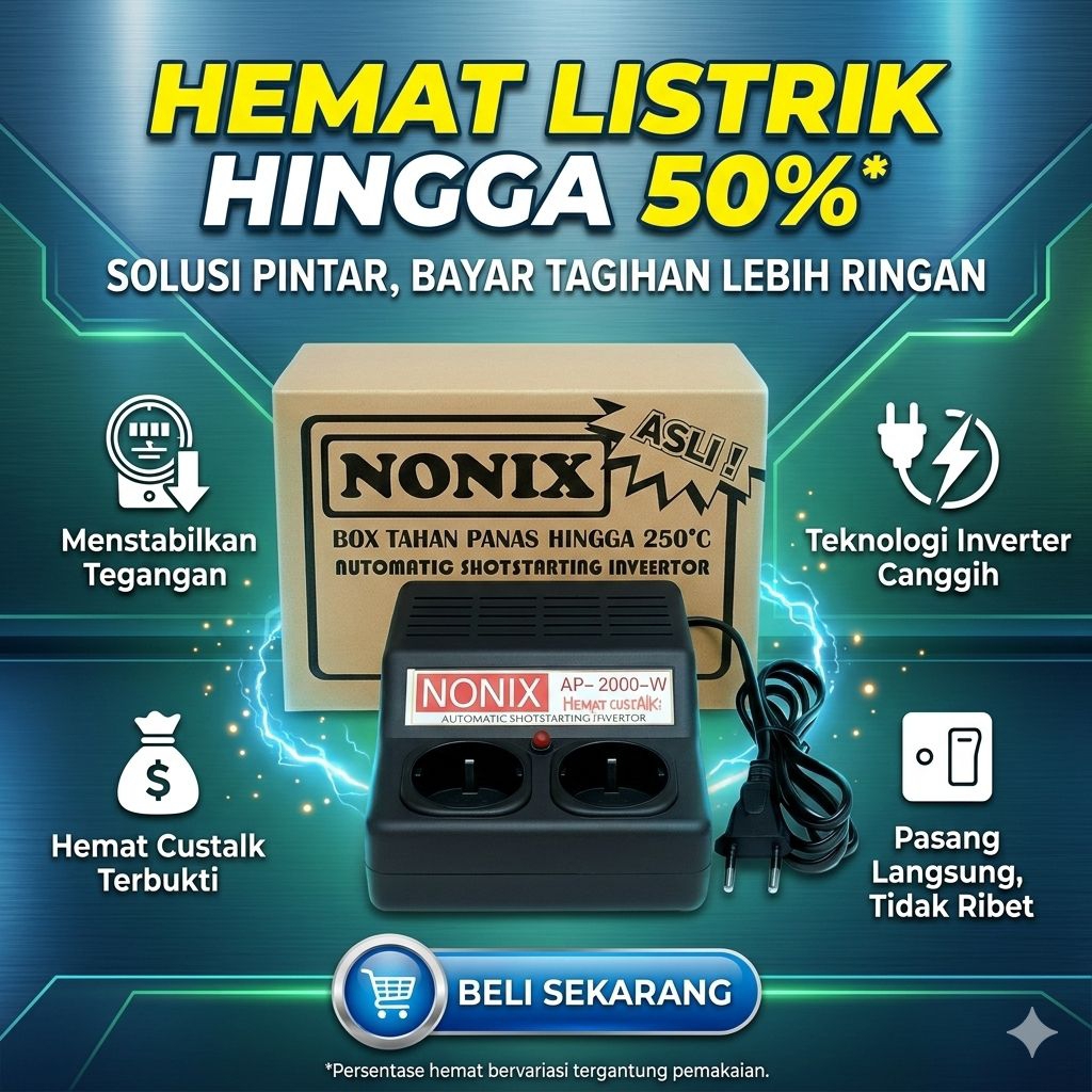 100% ORIGINAL-STABILIZER ANTI JEGLEK PENAHAN & PENGHEMAT LISTRIK NONIX 2000 WATT INVERATOR AUTO STAR