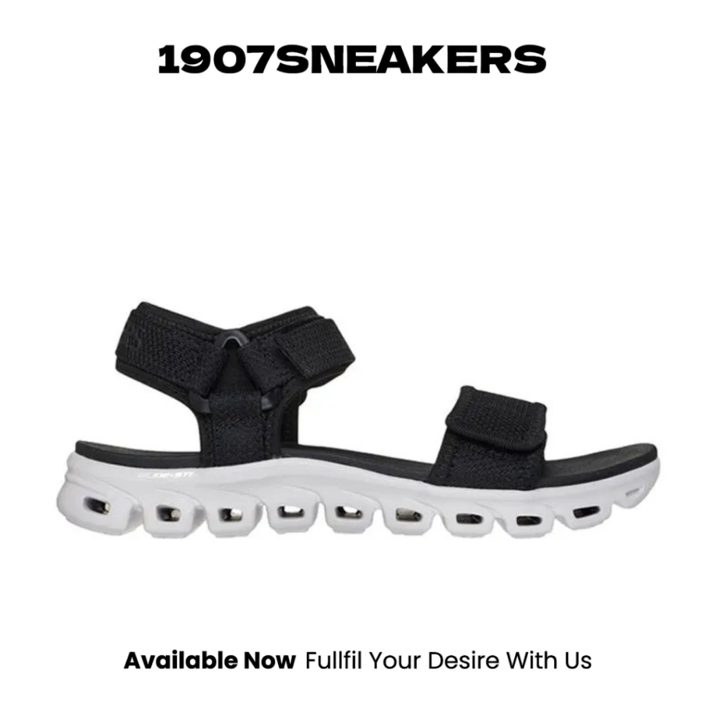 Sepatu Sendal Wanita Skechers Glide-Step - Black SKE164059BLK