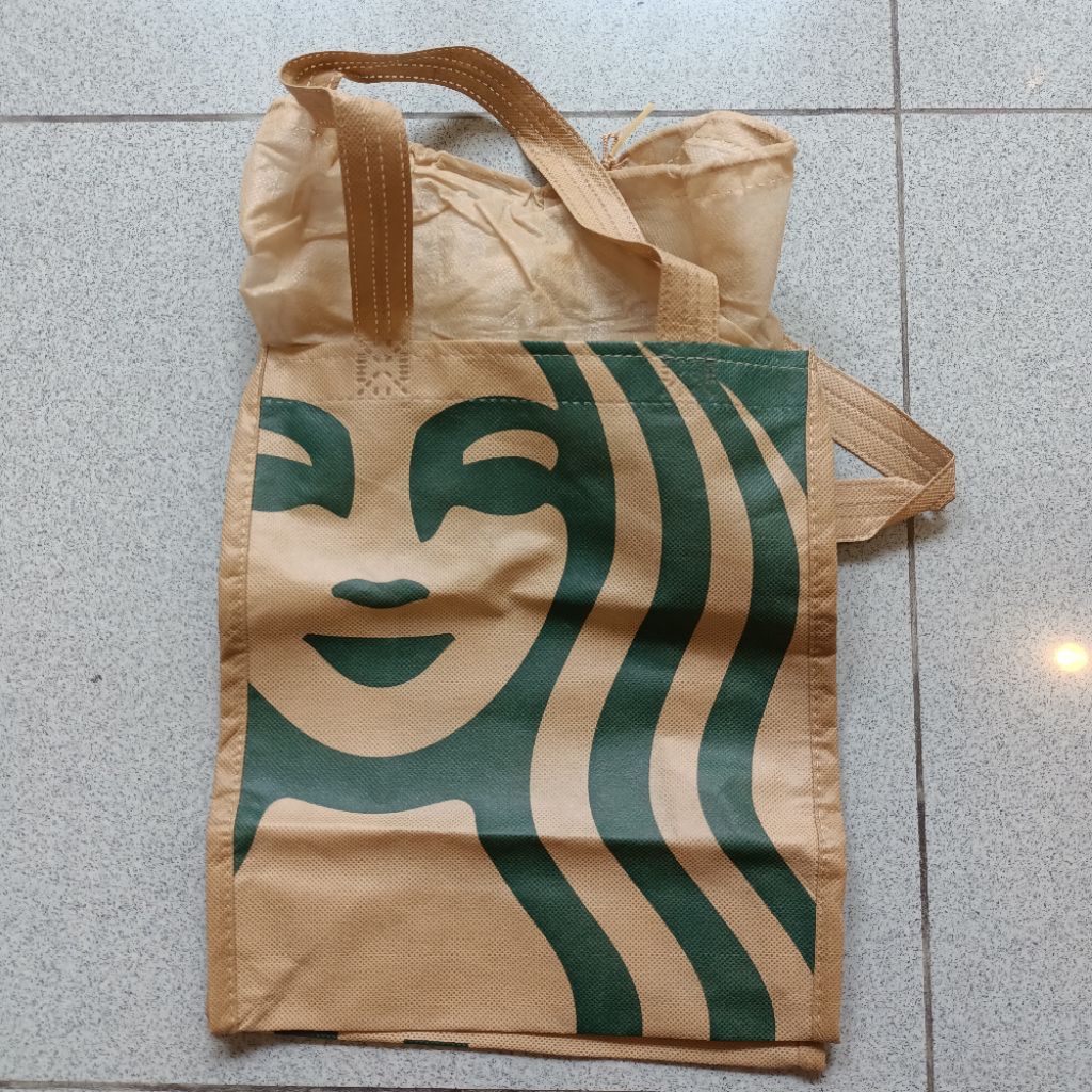 Tas spunbond spoundbound serut tas belanja tas kain serut Starbucks