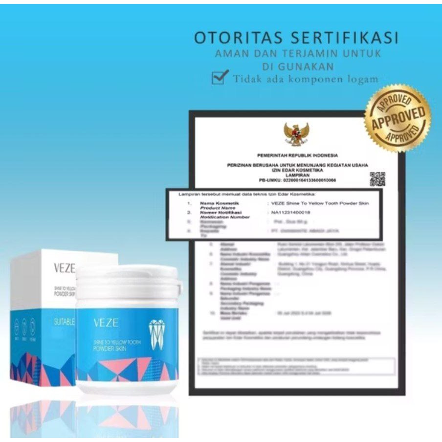 Ouzi bubuk gigi pemutih gigi penghilang noda karang gigi