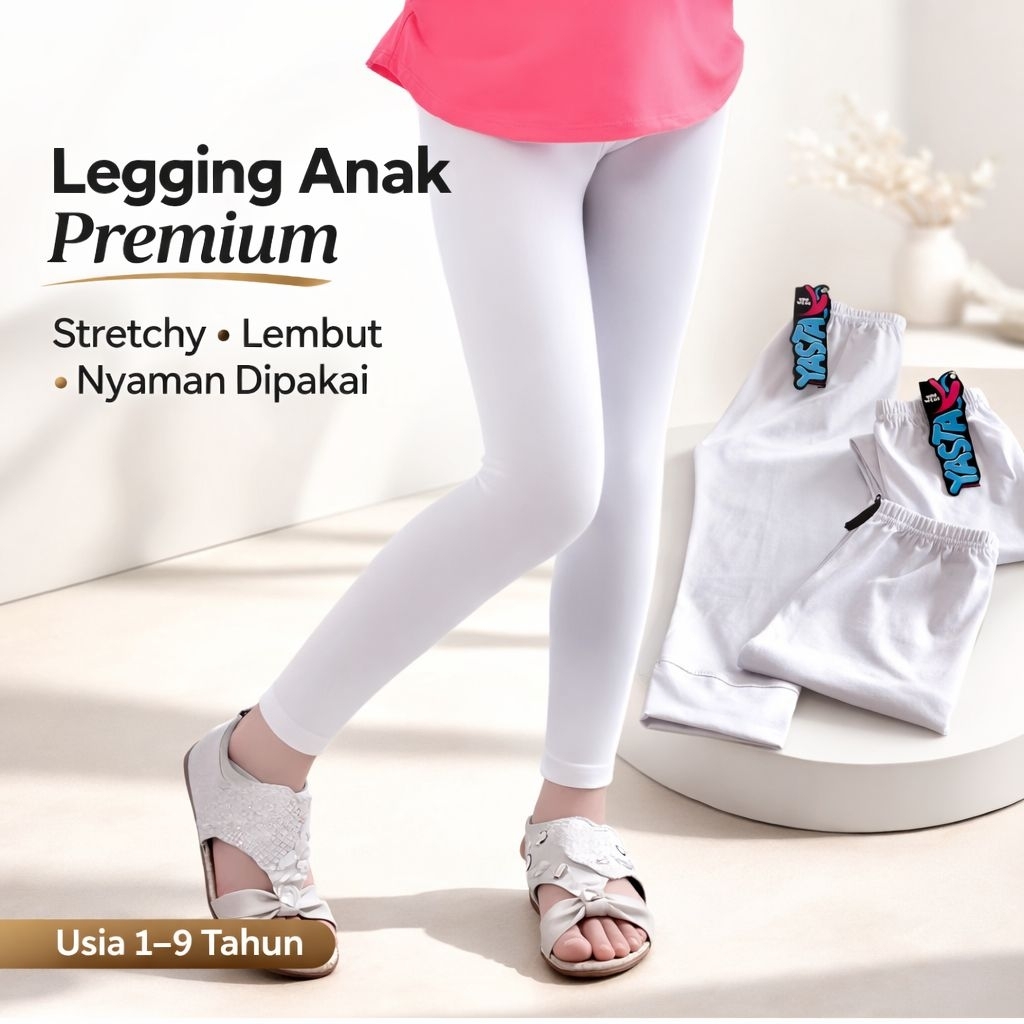Celana Legging Anak Putih - Ideal untuk Olahraga, Gamis, & Sehari-hari | Yasta Fashion