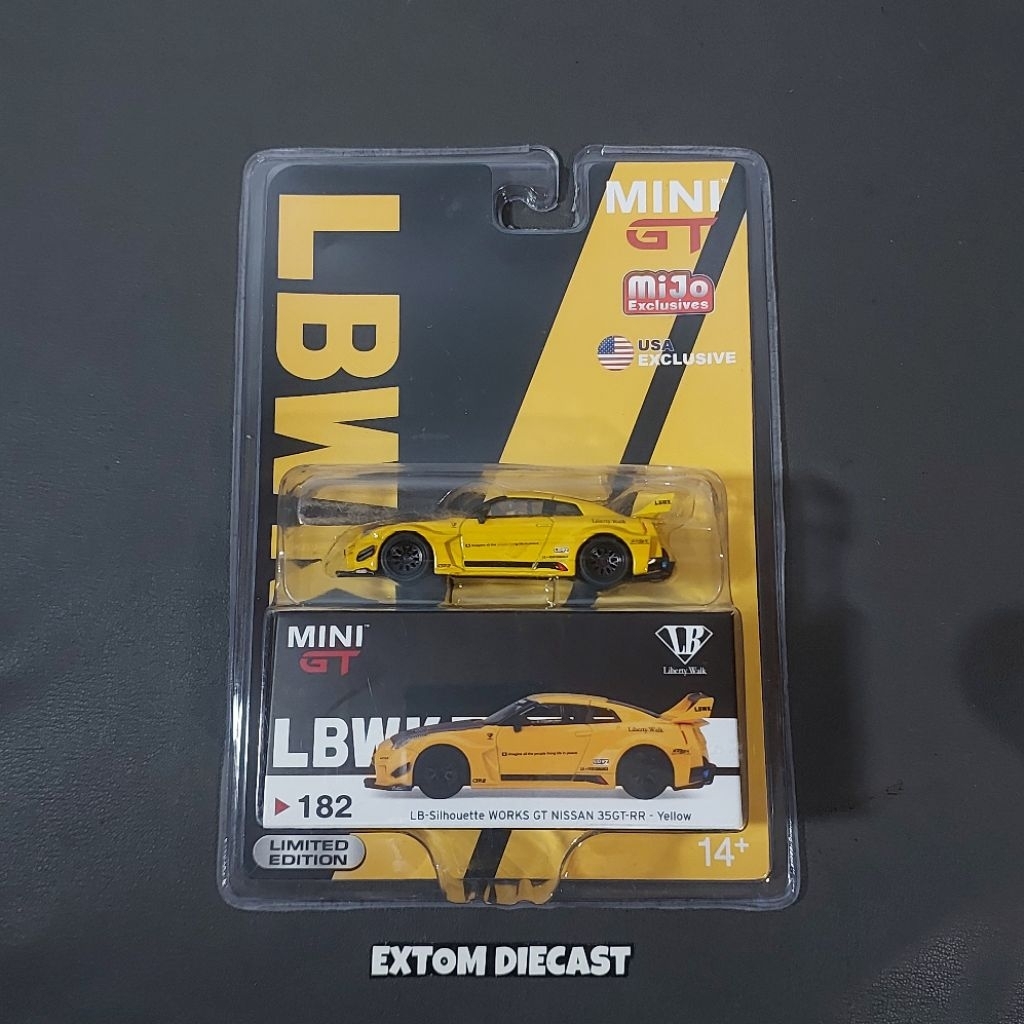 Mini GT 182 Nissan Skyline R35 LBWK Yellow