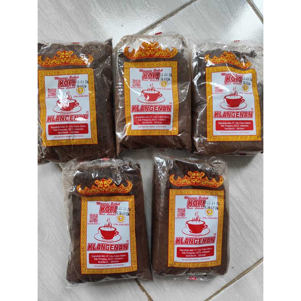 5 bungkus Kopi Bubuk Klangenan Uk 200gr total 1kg - Kopi robusta Lampung