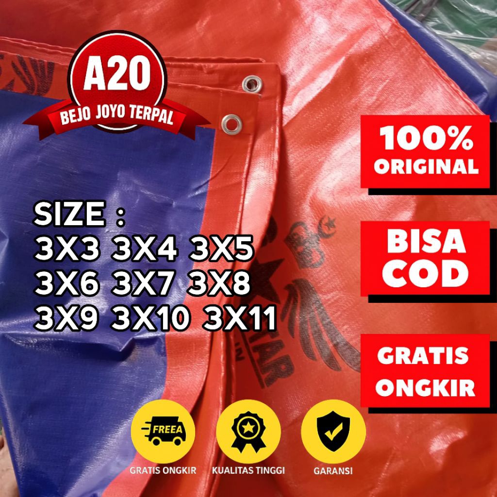 Promo.Terpal A20 biru oren/ Hitam TERPAL KOREA  premium original impor korea Berkuwalitas Premium aw