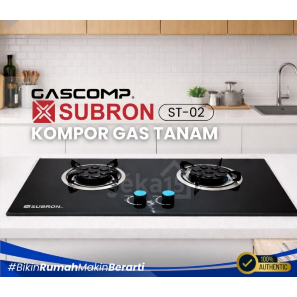 Kompor tanam ST-02 SUBRON 2 Tungku / Kompor tanam stainless subron 2 tungku