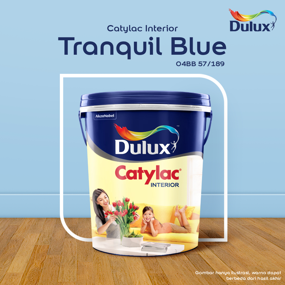 DULUX CATYLAC INTERIOR TRANQUIL BLUE (04BB-57/189) 5 KG CAT TEMBOK DULUX CATYLAC INTERIOR