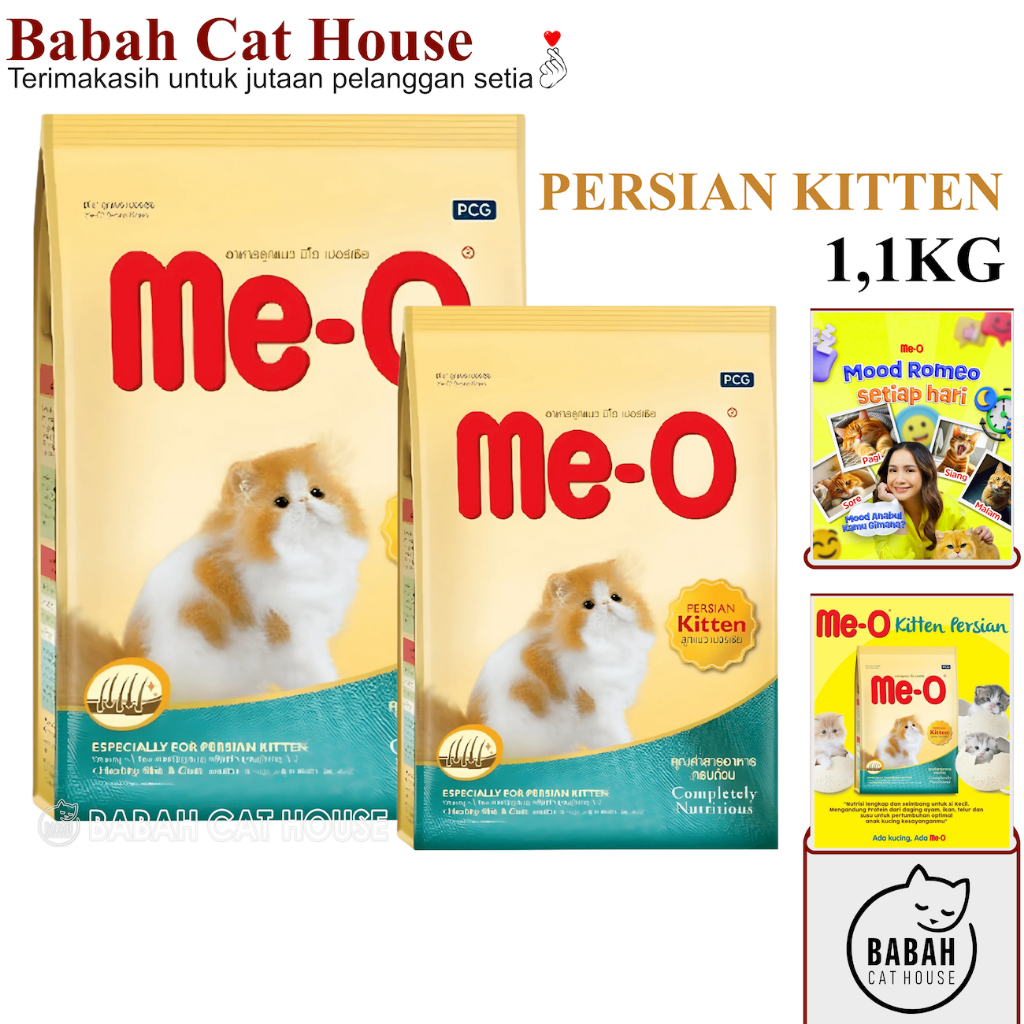 MEO PERSIAN KITTEN 1KG Makanan Anak Kucing Kering Cat Dry Food Usia 1 2 3 Bulan Bayi Baby Murah untu