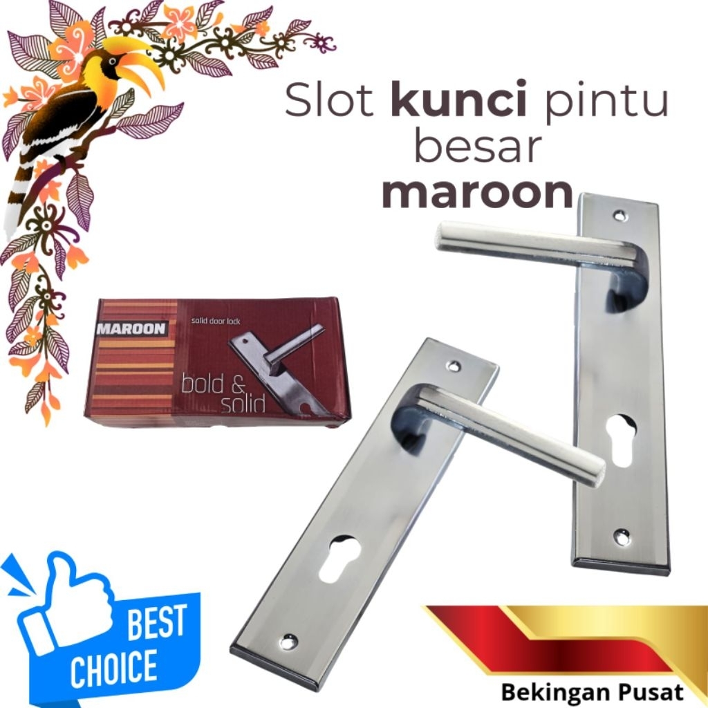 Kunci Pintu / Slot Pintu BESAR MAROON KOTAK