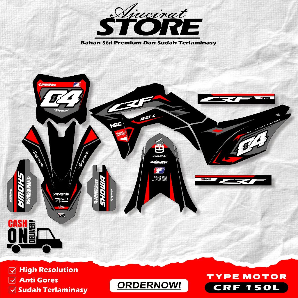 DECAL STIKER CRF 150L PAPAN CRF/ORIAN - STIKER DECAL CRF 150L - DECAL SUPERMOTO CRF150L