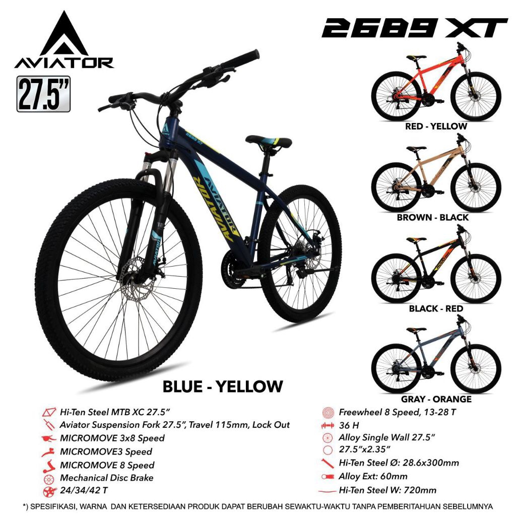SEPEDA MTB GUNUNG AVIATOR 2689 XT UKURAN 27.5