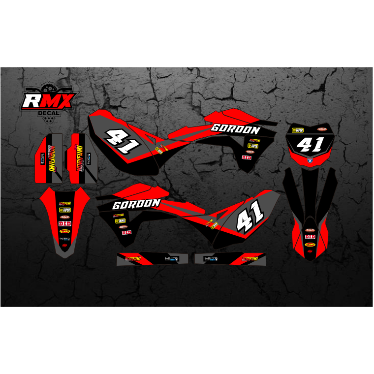 DECAL GORDON FULLBODY (032) DEKAL STIKER KLX GORDON HITAM MERAH, KUNING, HIJAU, BIRU TUA/MUDA, EMAS/