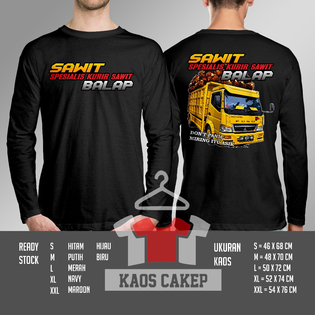 Kaos Truck Sawit Vektor Spesialis Kurir Sawit Balap Don't Panic Lengan Panjang baju Distro