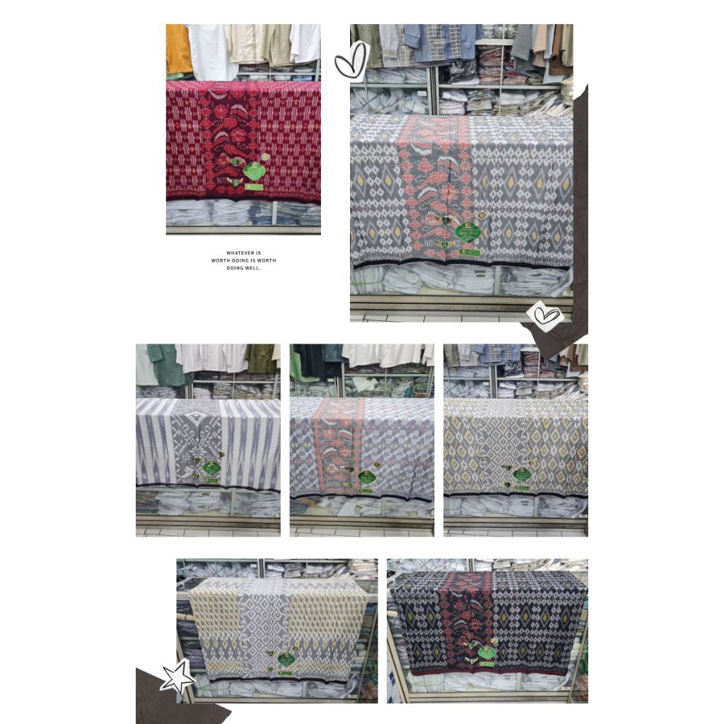 SARUNG TENUN GOYOR UKURAN STANDART MOTIF BOTOLAN / MOTIF LIRIS PUTIHAN