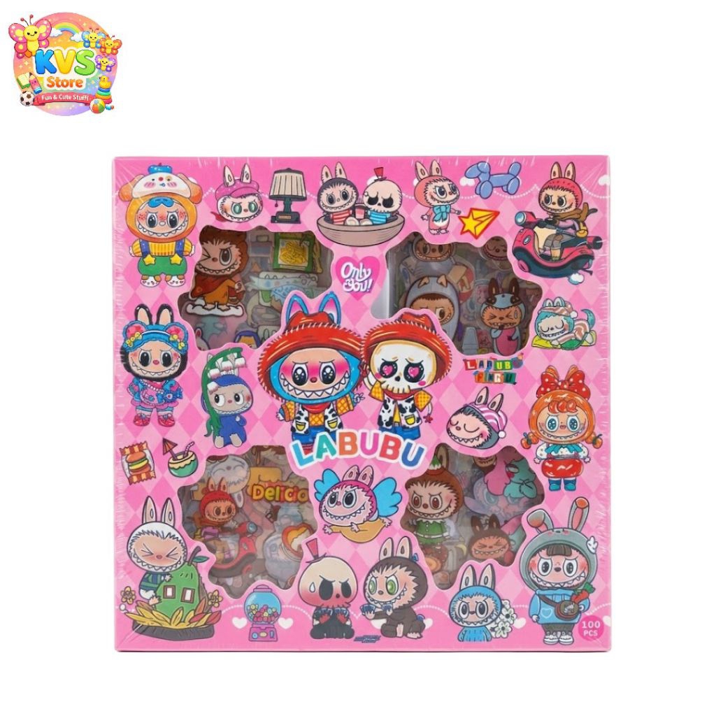 Stiker Gift Box Labubu - Stiker Jurnal lucu Aesthetic