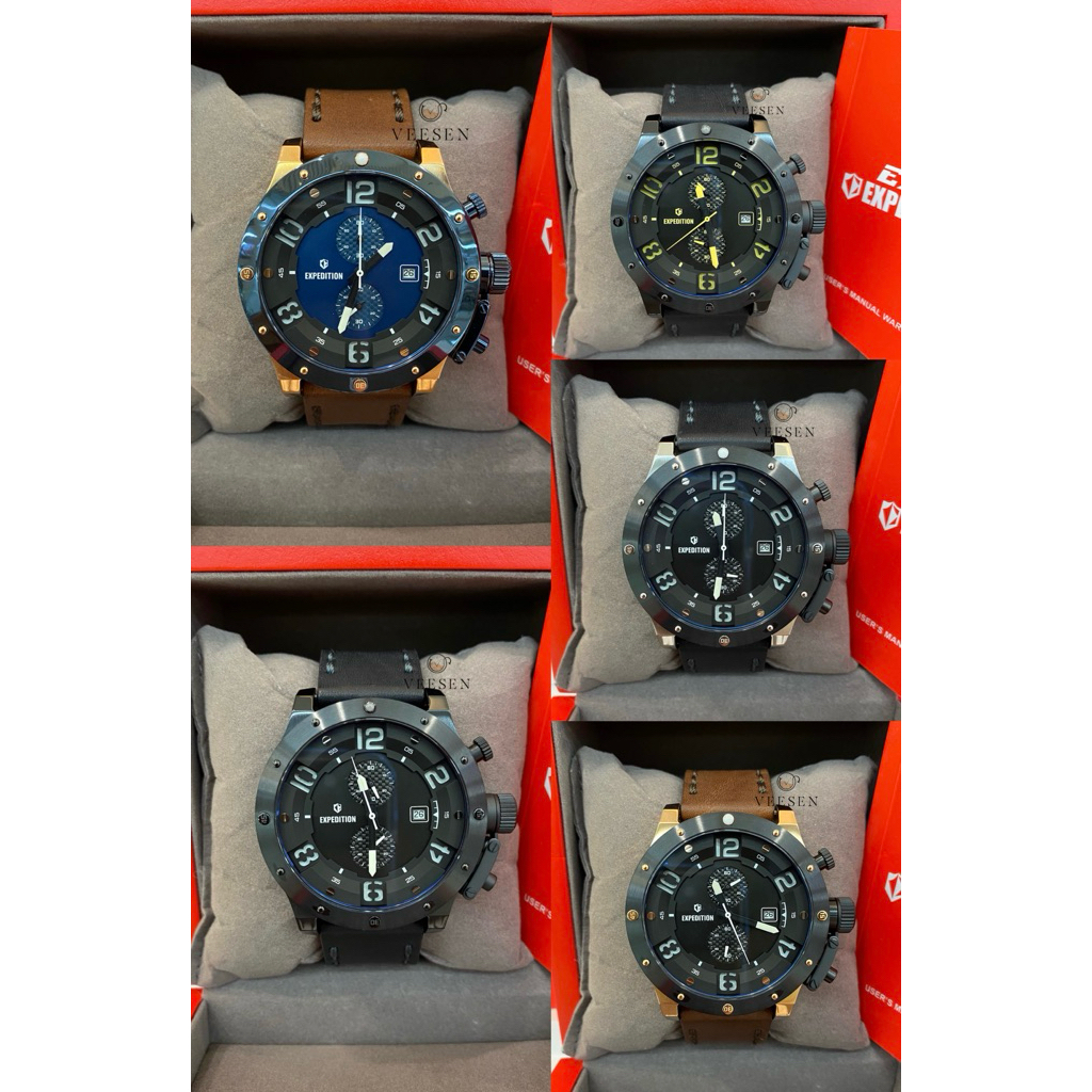 Jam Tangan Expedition E 6381 Kulit Original Pria