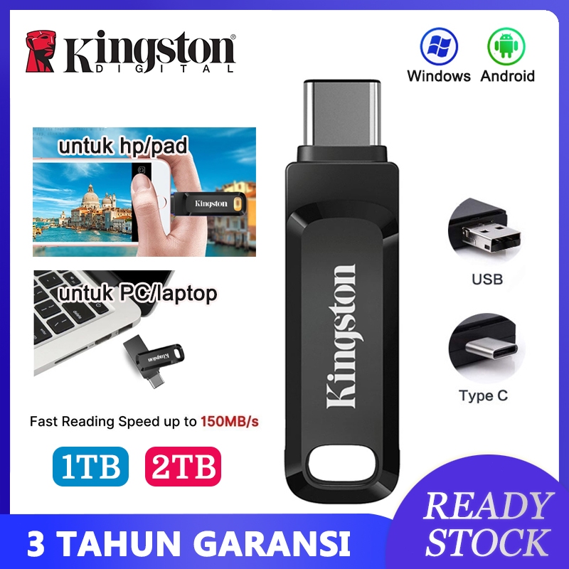 Kingston flash disk drive OTG 2in1 TypeC USB 256GB 512GB 1TB 2TB Original flashdisk Android hp untuk