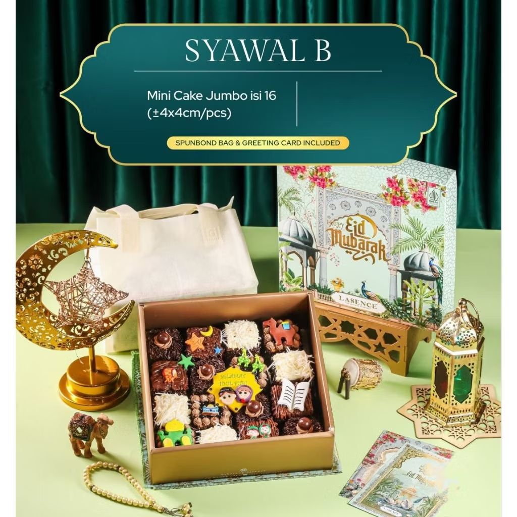 Hampers Lebaran Attractive Eid Mubarak Gift Parcel 2026 Kue Mini Cake Jumbo
