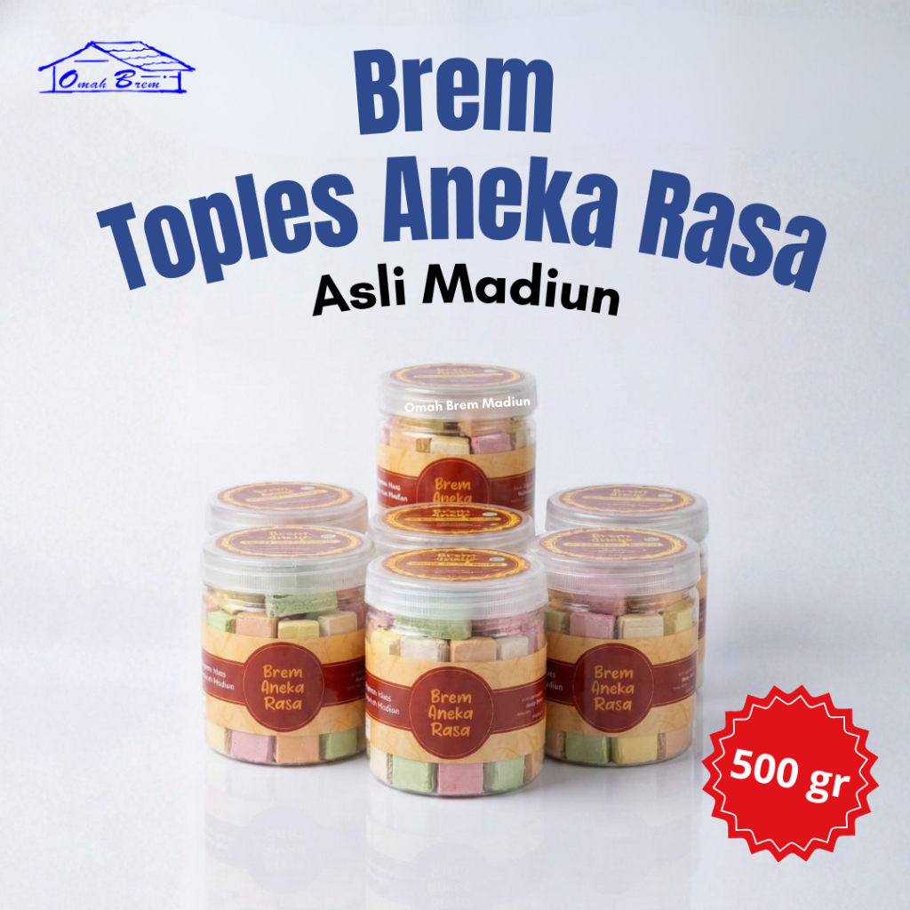 Brem Aneka Rasa Kemasan Toples Asli Madiun | Mix 5 Varian (Isi ±50 Pcs)