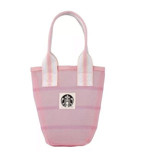 Tumbler Bag Starbucks Tas Botol Tas Tumbler Cup up to 700ml Tumbler Bag Mesh Bag Pink