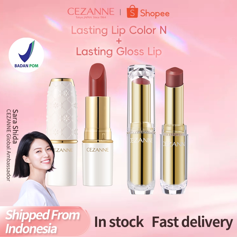 CEZANNE 2PCS Lipstick Set Matte + Moisturizing lipstick Long-lasting color Hydration Smooth texture 