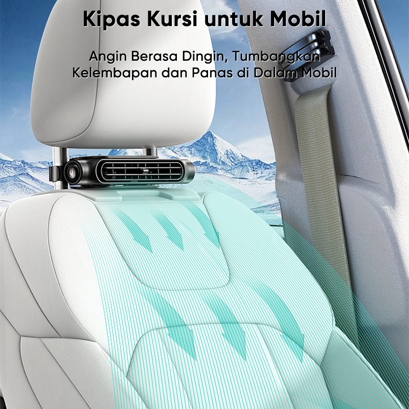 Kipas Kursi untuk Mobil USB Pendingin Ganda (Double Turbo) Berangin Kencang